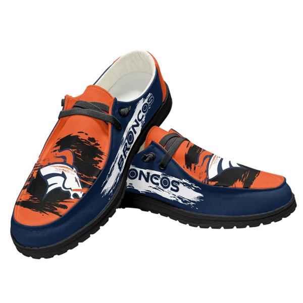 Women's Denver Broncos Loafers Lace Up Shoes 001 (Pls check description for details)
